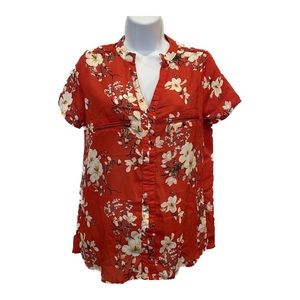 Rue 21 red flower print shirt